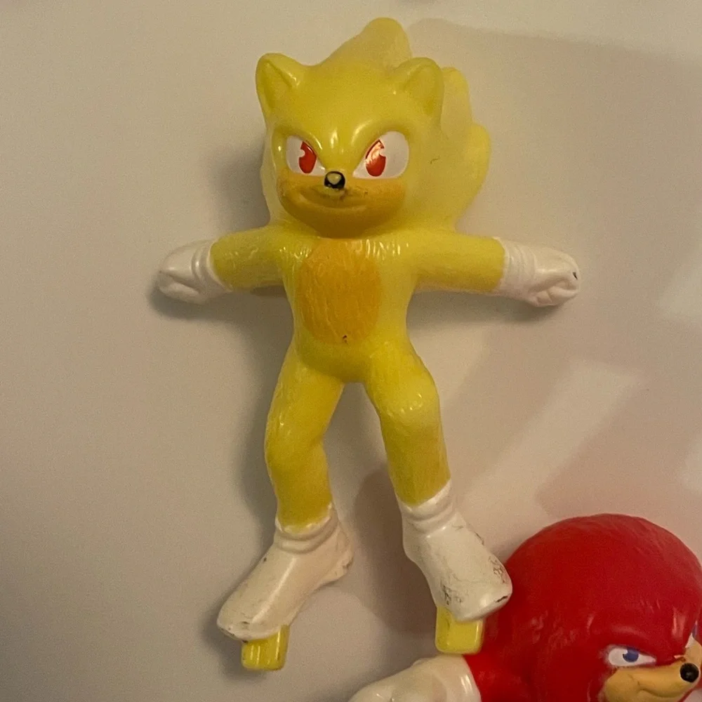 Sonic the Hedgehog Action Figure Set - Red, Yellow, Orange cake toppers
